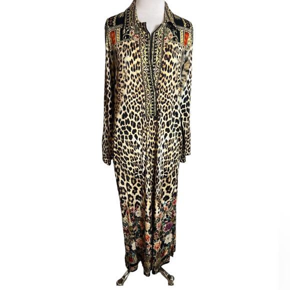 Camilla Printed Midi Jersey Dress in Leopard Animal Print Floral Sz 8 - Picture 3 of 11